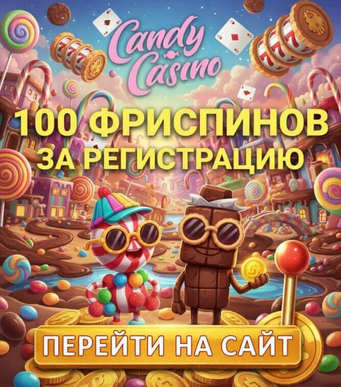 Зображення для 100 фриспинов без депозита новым игрокам в онлайн-казино Candy Casino