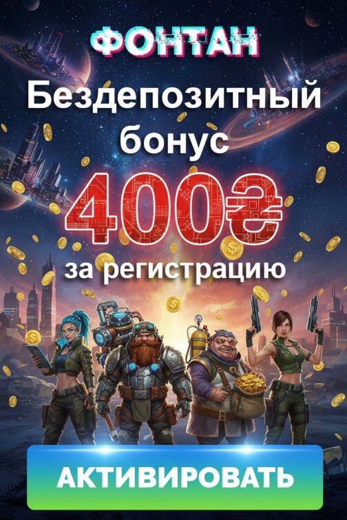 Зображення для 400 гривен и 100 фриспинов без депозита новым игрокам в казино Фонтан