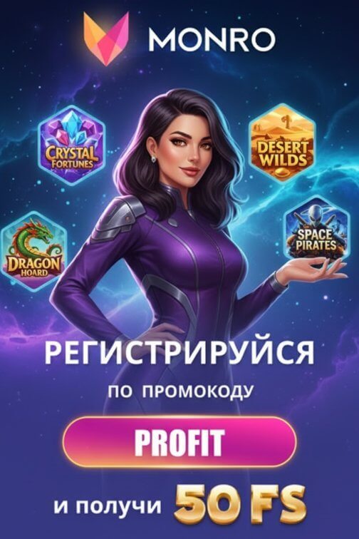 Зображення для 50 фриспинов без депозита и моментальный вывод выигрыша в Monro Casino