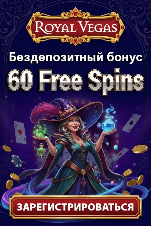 Зображення для 60 фриспинов без депозита новым игрокам в казино Royal Vegas