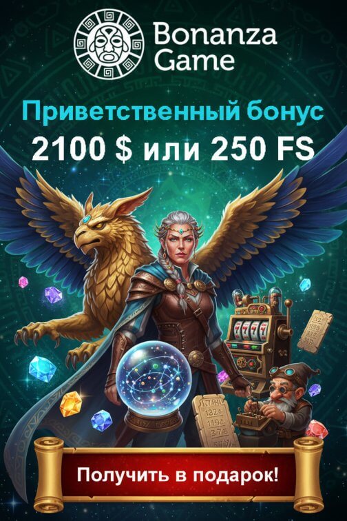 Зображення для Приветственный бонус до 2100$ и 250 фриспинов в Bonanza Game